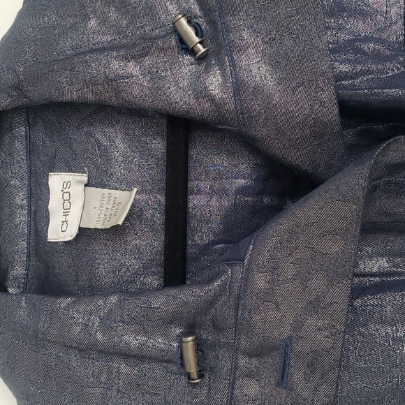 CHICO'S Women's Blazer Blue Size 3 - Picture 4 of 5